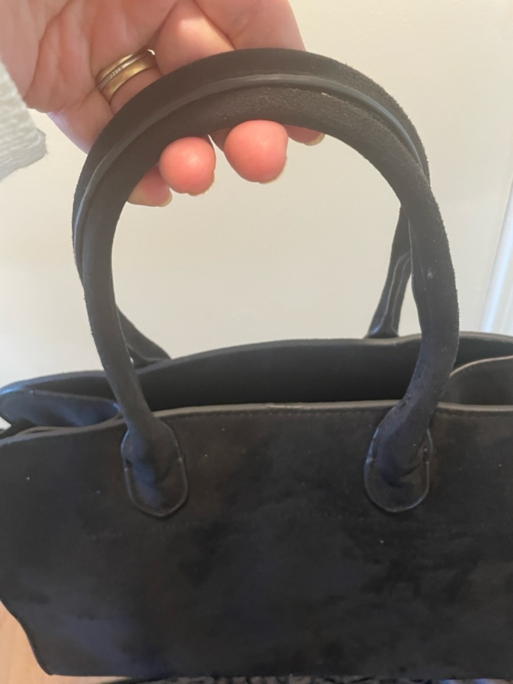 The Row Margaux Black Suede Satchel with Gold Hardware New - Picture 12 of 16